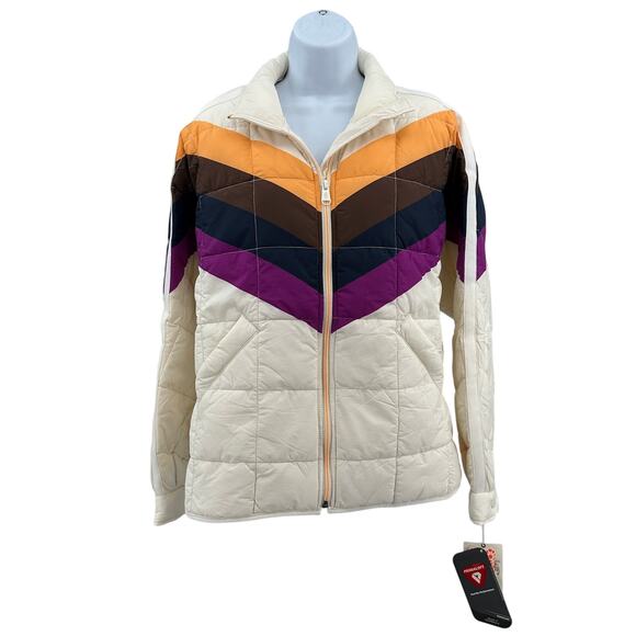 FP Movement Hatch Pippa Maternity Jacket WMNs XS Ivory Stripe Full Zip OB2025522 - Picture 4 of 16